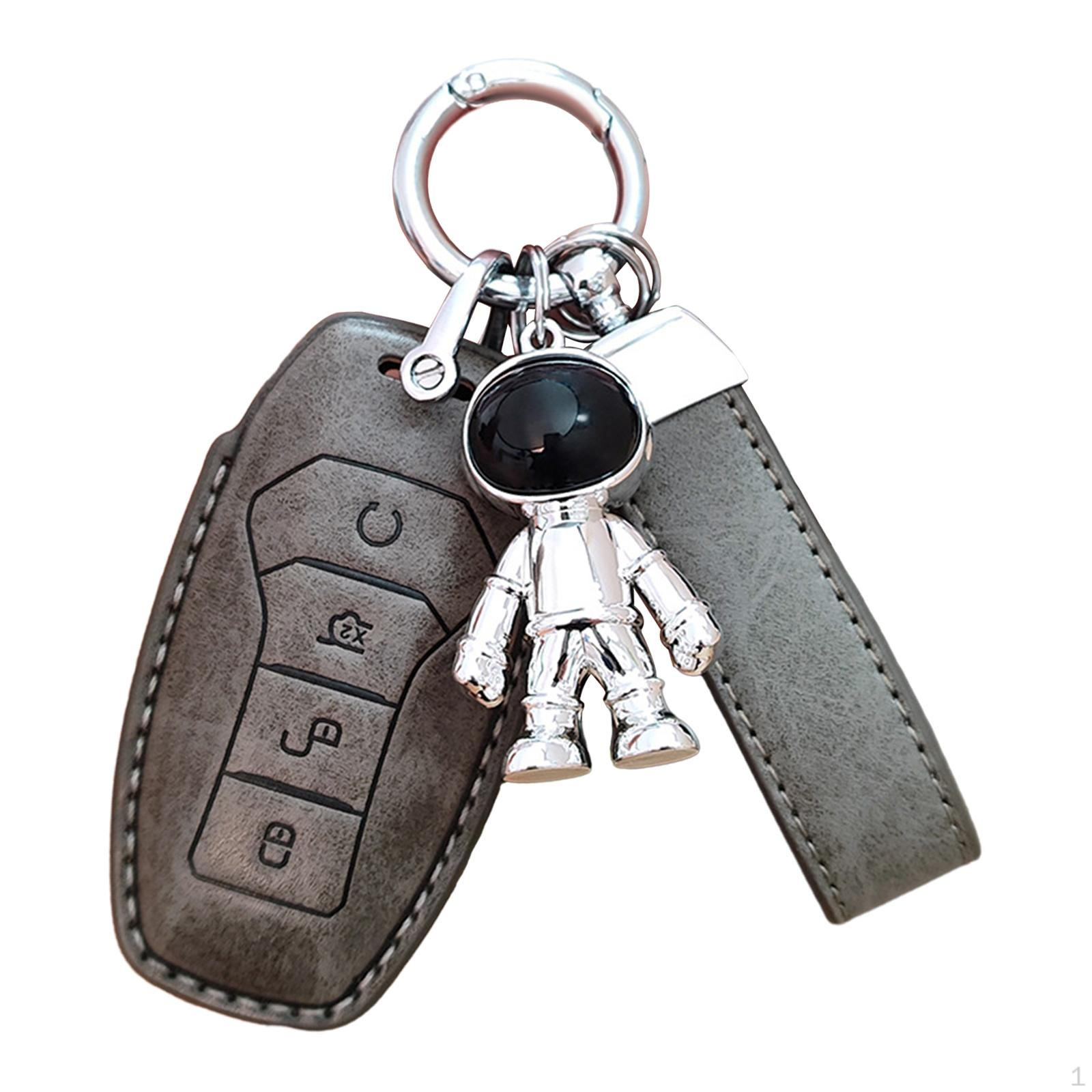 

Car Key Fob Cover Protector Wear Resistant Waterproof Soft Automotive Case Holder with Keychain Gray Silver