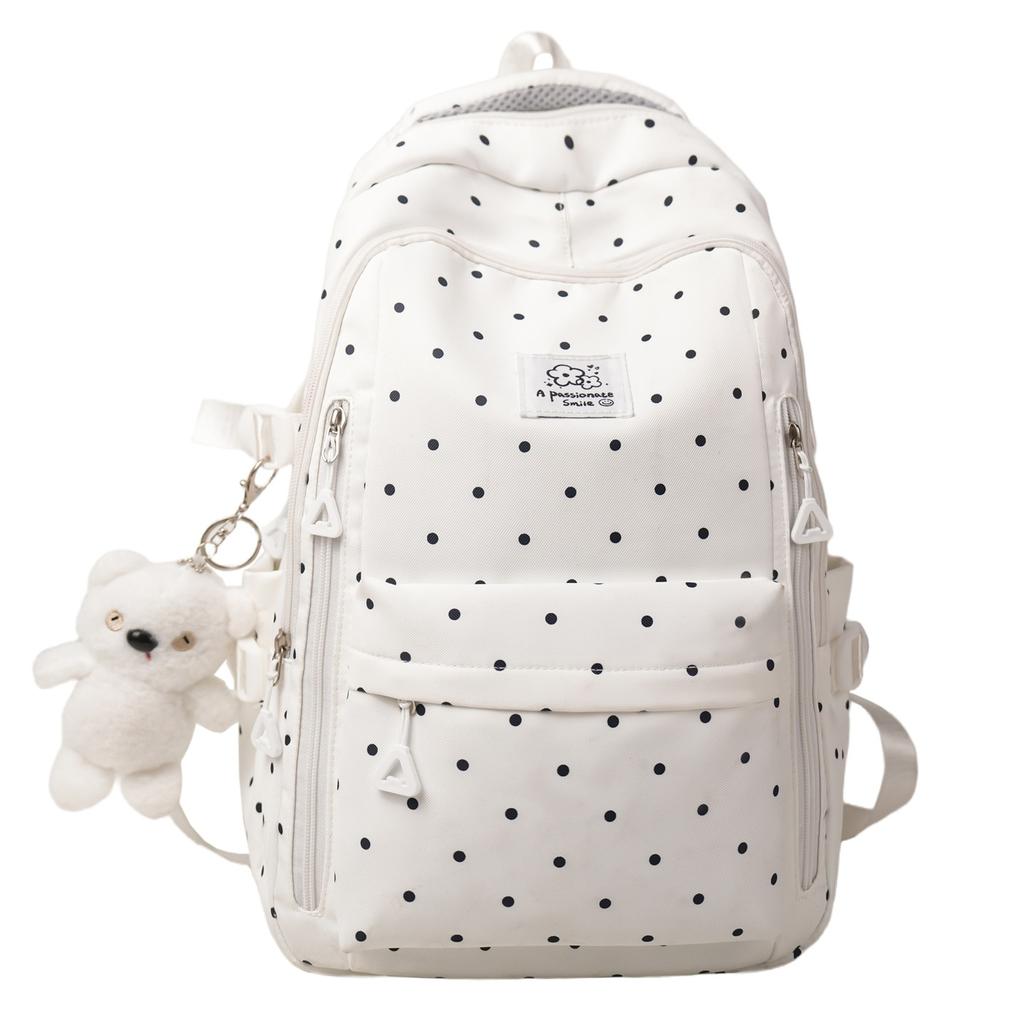Schoolbagins Sweet Girl Polka Dot Backpack Large Capacity College Style Leisure Travel Backpack Fresh Student School Bag Female