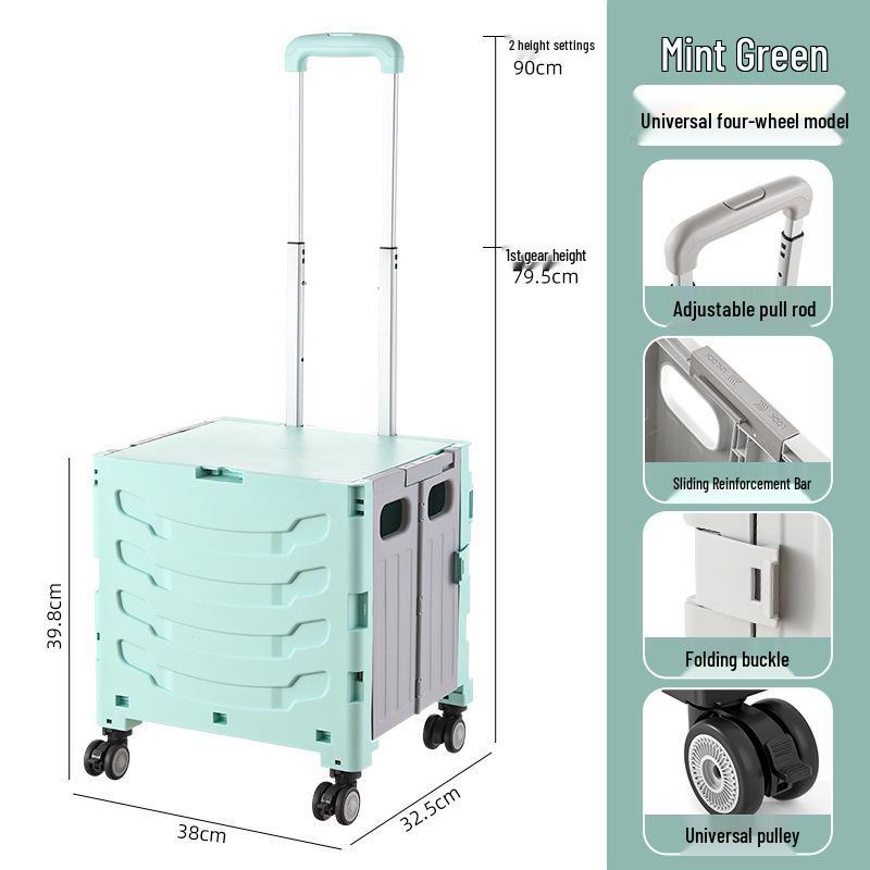 Portable Stair-Climbing Trolley: Folding Cart for Groceries, Camping, and Outdoor Use