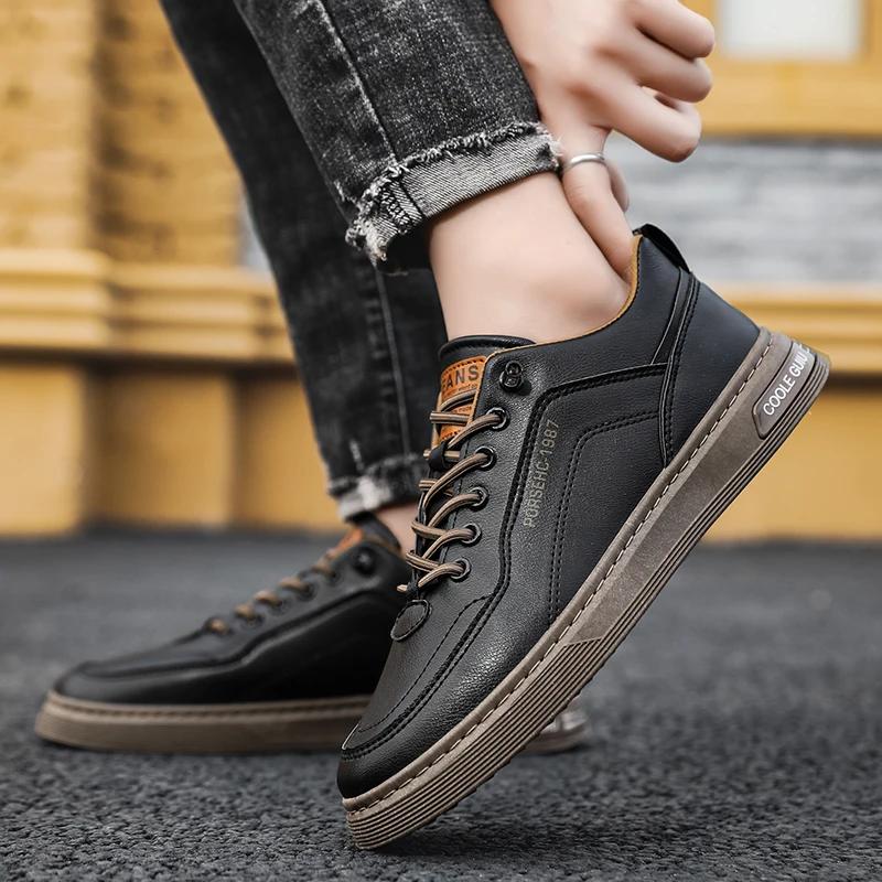 Fashion New Shoes for Men Comfortable Flat Men's Casual Shoes Outdoor Wild Men's Sneakers High End Fashion One Pedal Dress Shoes Male