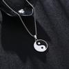 Necklace Compass Titanium Steel Tai Chi Amulet Engraved Link Present Steels Pendant Wide Row Jewelry Stainless Circle Cool