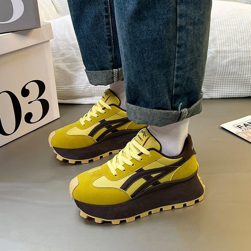 Autumn new heightened platform dad shoes women's versatile small board shoes classic Hong Kong style retro casual shoes