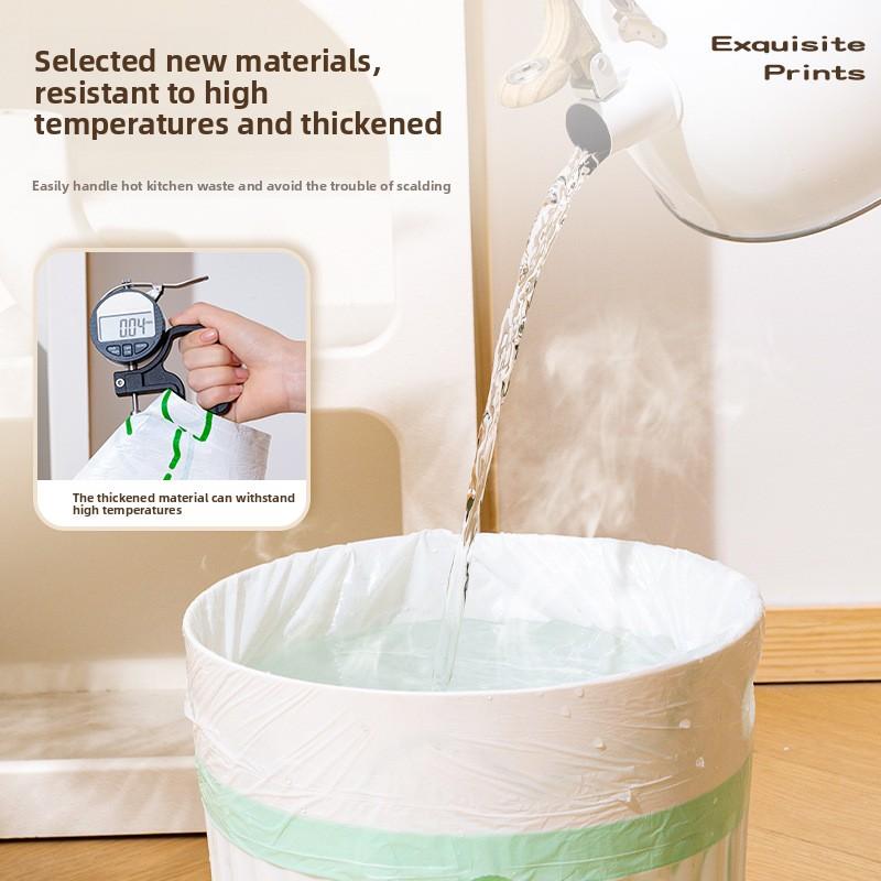 60 Pcs Kitchen Household Portable Thickened Self-Sealing Cartoon-Printed Drawstring Bin Liners