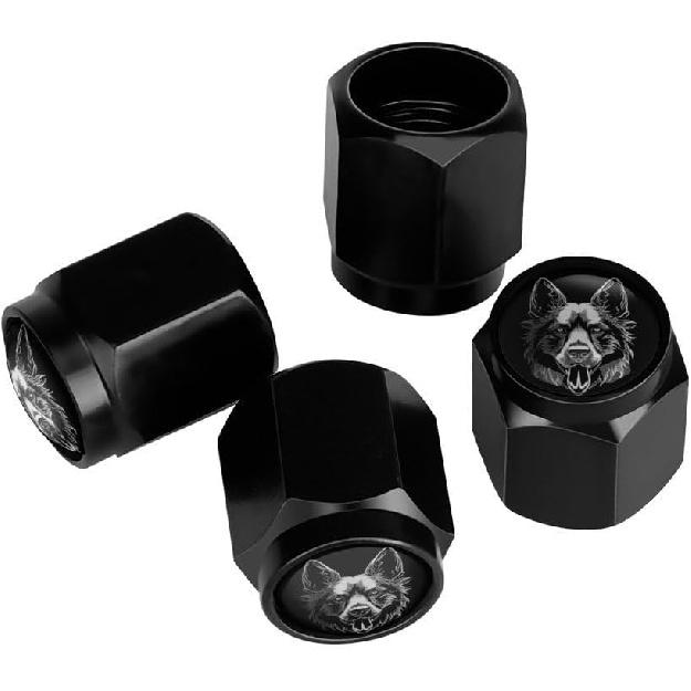 

Cool Howling Wolf Moon Tire Valve Stem Caps, Aluminum Black Stem Tire Valve Caps Universal Stem Covers for Cars, SUVs, Trucks, Bikes, Motorcycles, Multicolor9