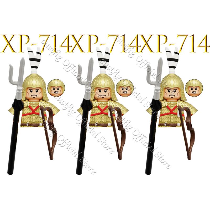 Chinese Ancient Military General Armor Soldier Figures Building Block Tang Dynasty Li Bai Heavenly Kings Mythical MOC Bricks Toy