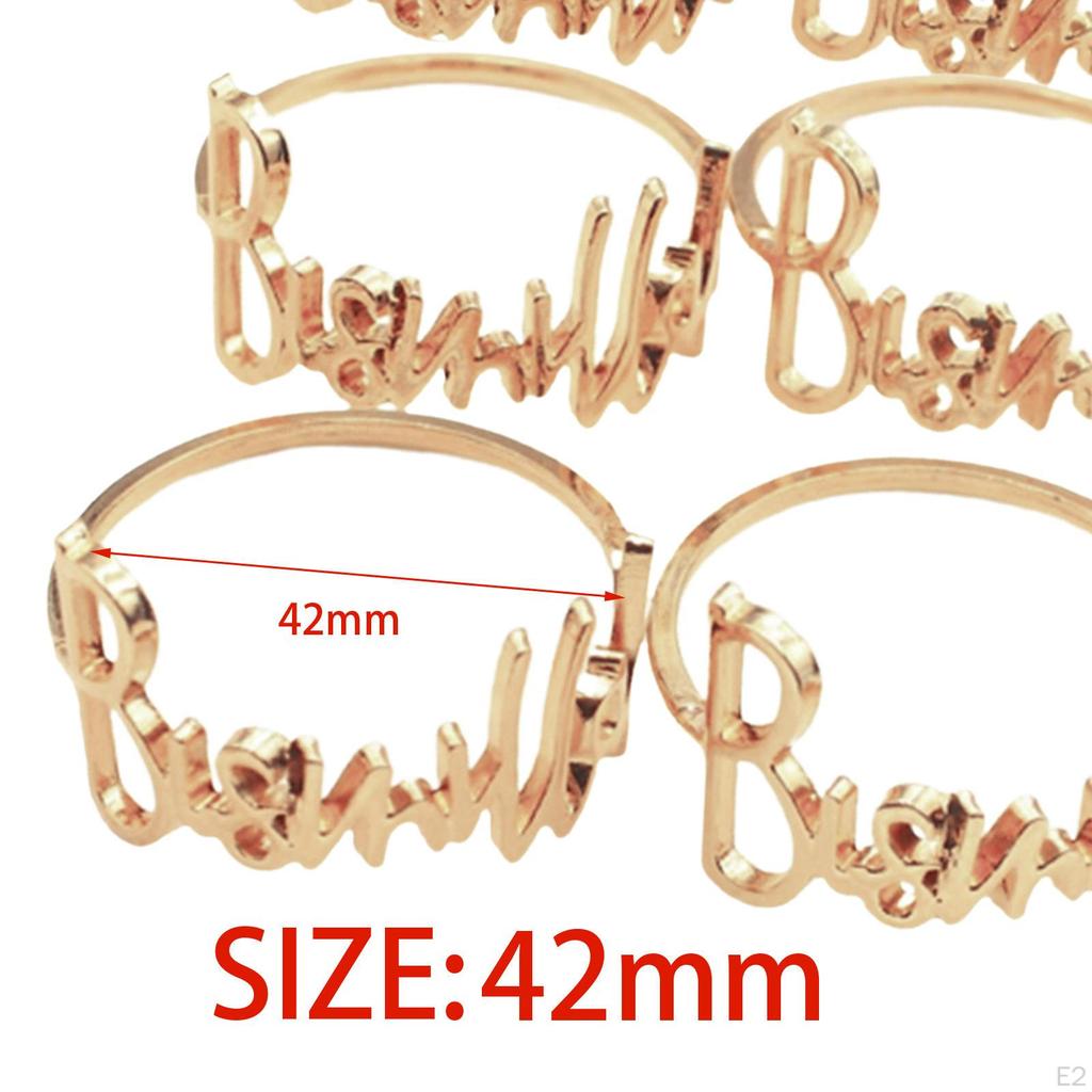 10 Pieces Cloth Napkin Holders, Round Alphabet Buckles Holder, Serviette for Home