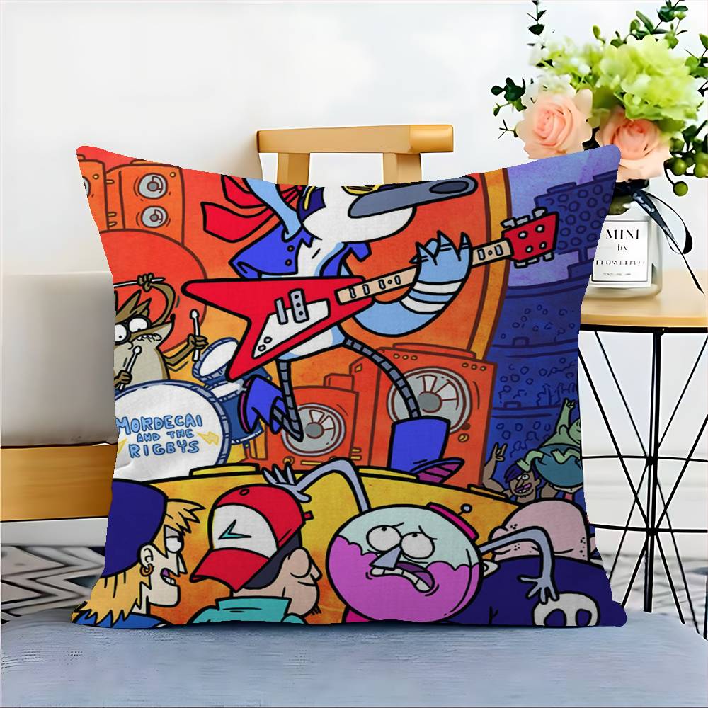 Cartoon R-Regular Show Cushion Cover Inches Farmhouse Decor Home Throw Pillow Covers For Couch Decorations