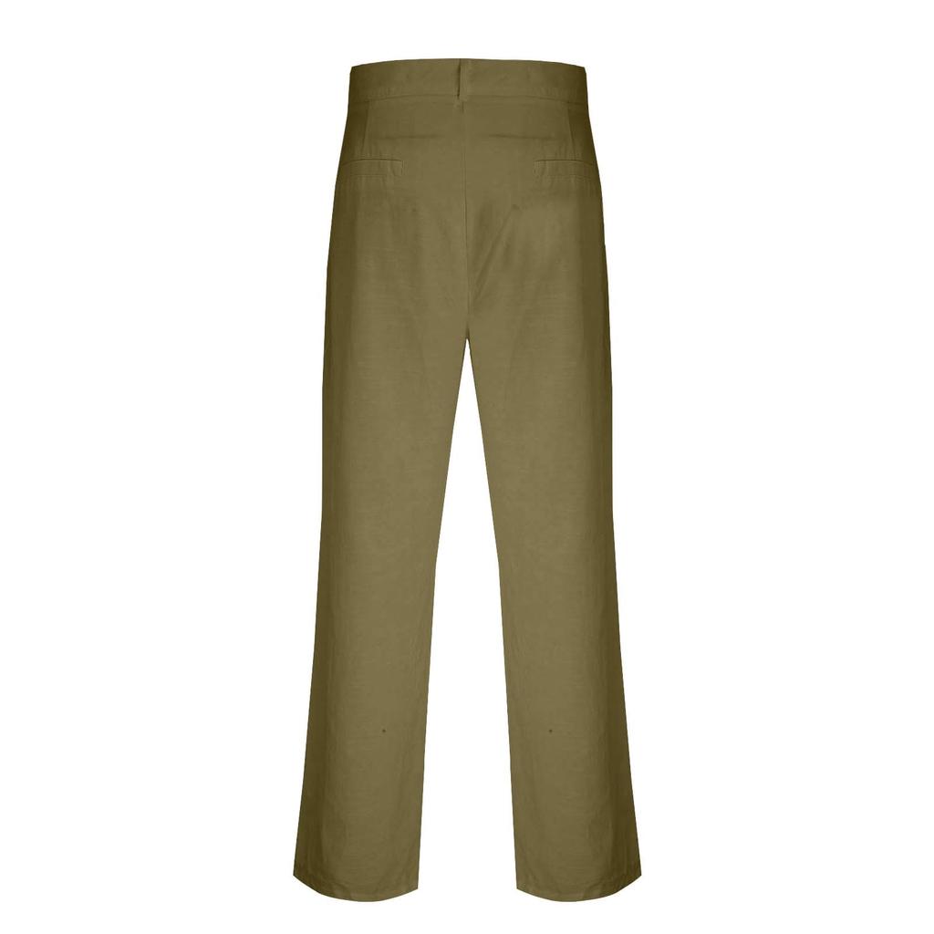 Pantaloni da uomo in lino traspiranti, vestibilità ampia, gamba dritta, pantaloni casual per attività all'aperto.