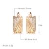 Hot Smooth Square Pattered Earrings For Women 585 Rose Gold Natural Zircon Stud Earrings Ethnic Bride Wedding Jewelry