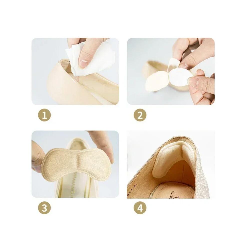 (3 Pair Beige) Heel Cushion Pads Insoles Pain Relief Anti Slip Shoe Inserts Heel Protectors Adhesive Back Foot Care Pads
