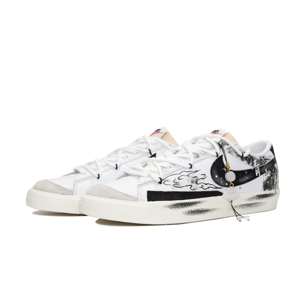 Nike Blazer Green Mountain Auspicious Cloud Abrasion Resistant Lightweight Low Top Skateboard Shoes Men's White DA6364-101(Team1478-)