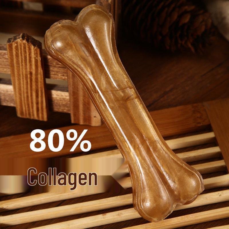 Long-Lasting Rawhide Chew Bone Dog Toy - Dental Snack for Puppies and Dogs