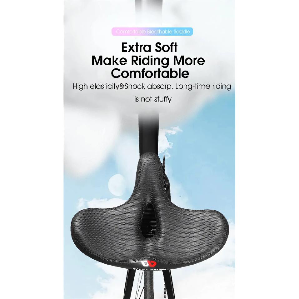 WEST BIKING Ergonomic Bicycle Saddle Long Distance Cycling Widen Thicken Cushion MTB Touring Bike Saddle Comfortable E-Bike Seat