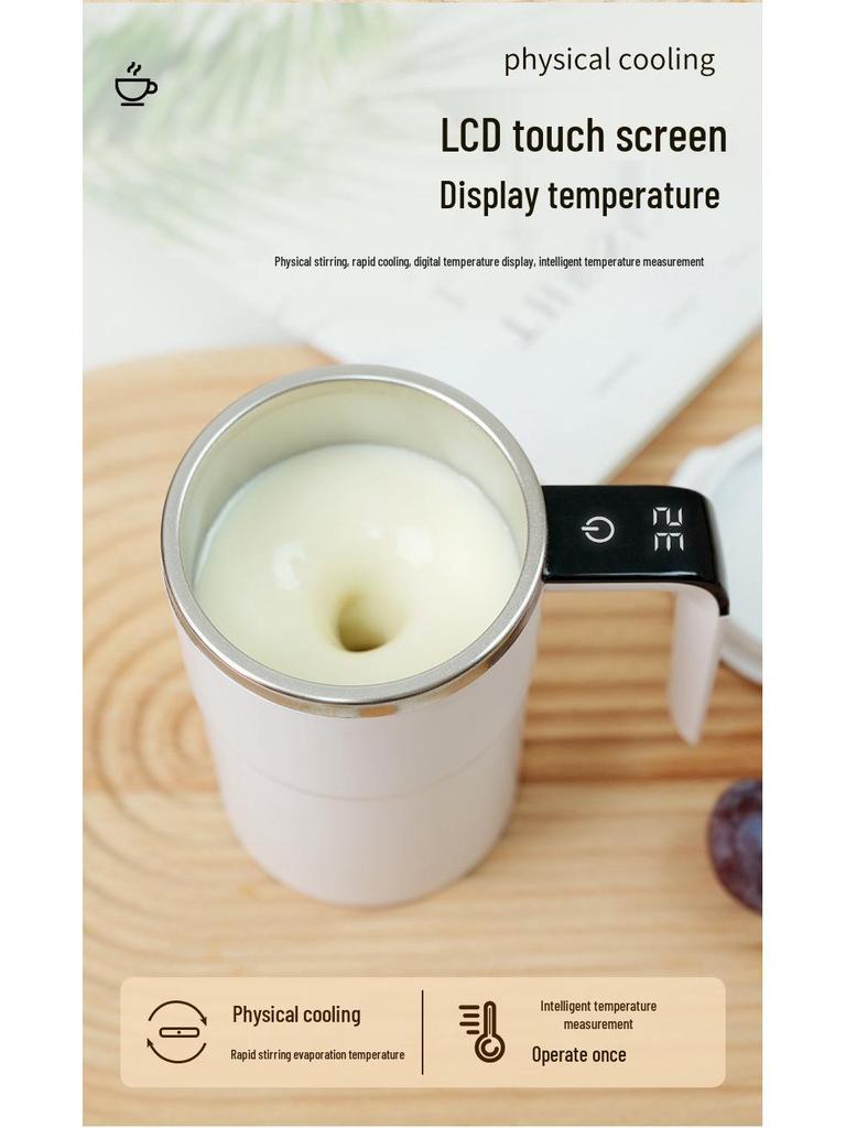 Intelligenter magnetischer Rührbecher: Tragbarer Temperaturmessender Kaffee-, Smoothie- & Protein-Shaker