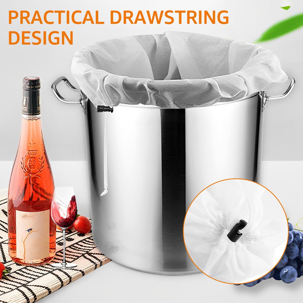 6pcs Brew Bag Beer Homebrew Filter Bag Fine Mesh Strainer Bag for Nut Milk Juice Filter Cloth Home Brewing Beer Cider Grape Wine