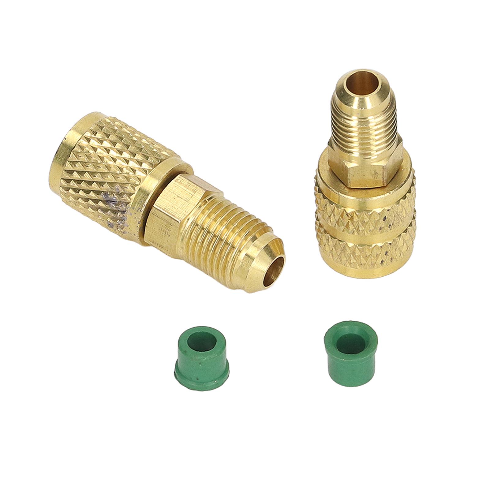 

Refrigerant Adapter R22 M1 4SAE X F5 16SAE R410 M5 16SAE X F1 4SAE Copper Swivel Adapter