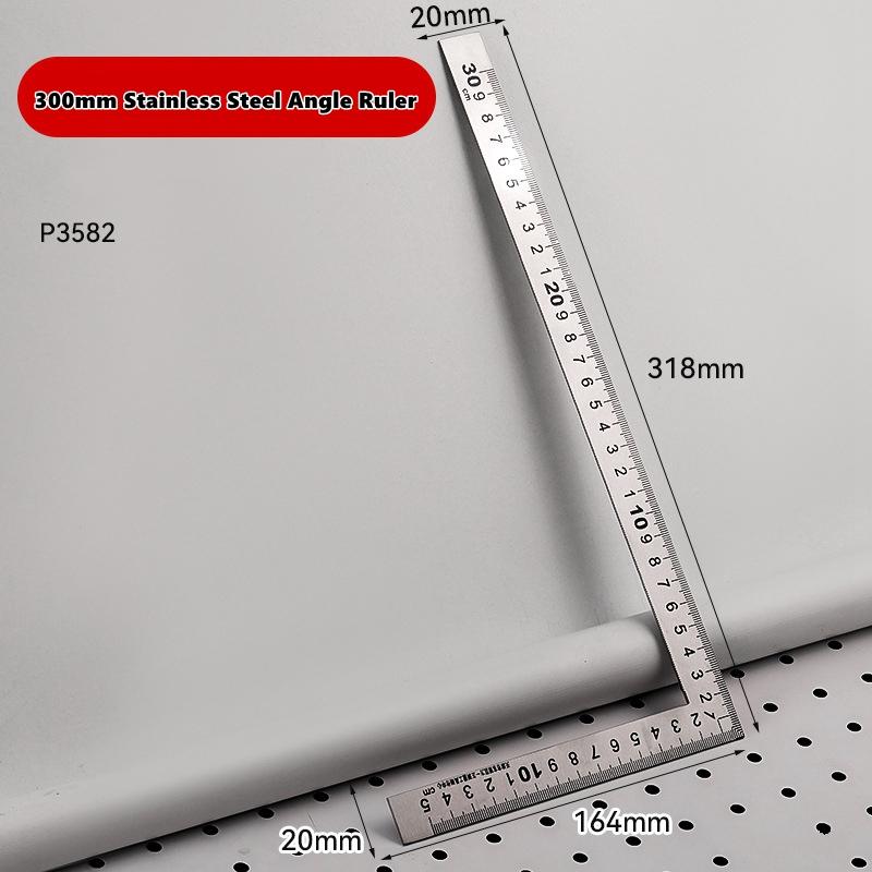 300/500mm Aluminiumlegierung Quadratisches Lineal Rechtwinklig 90° Winkelmesser Holzbearbeitungslineal Stahl Winkelmesser Messwerkzeuge Messlehre
