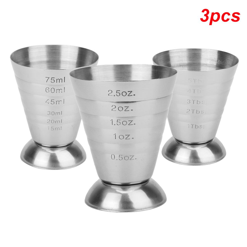כוס 2.5oz/75ML שייקר קוקטייל בר ג'יגר כלי קוקטייל מפלדת אל-חלד כוס מדידה בר משקאות מעורבבים ציוד ביתי