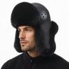2026 New Men's 100% Natural Fake Fox Fur Bomber Hats Winter Russian Man Warm Faux Fox Fur Hat Male Fake Fur Caps