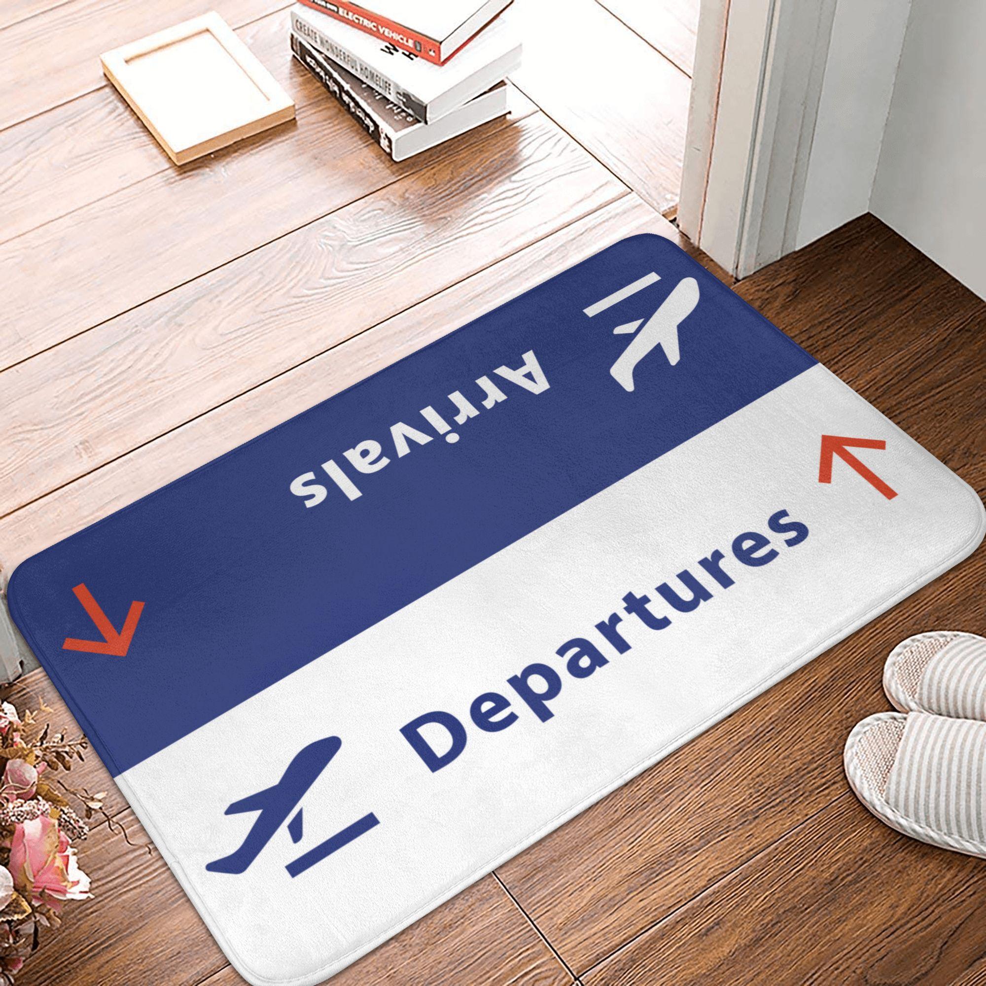

Aviation Airplane Departures Arrivals Floor Door Bath Kitchen Mat Anti-Slip Outdoor Doormat Garden Entrance Rug Carpet Footpad 40cmx60cm