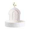 Gold and White Mosque Tower Model with Storage Box,Ramadans Eid Home Decors Decorative Ornament for Table Bookshelf