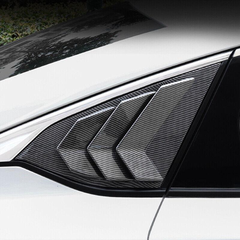 For Honda Accord 10th Gen 2018-2025 Car Rear Louver Window Side Shutter Cover Trim Sticker Vent Scoop ABS Carbon Fiber Black
