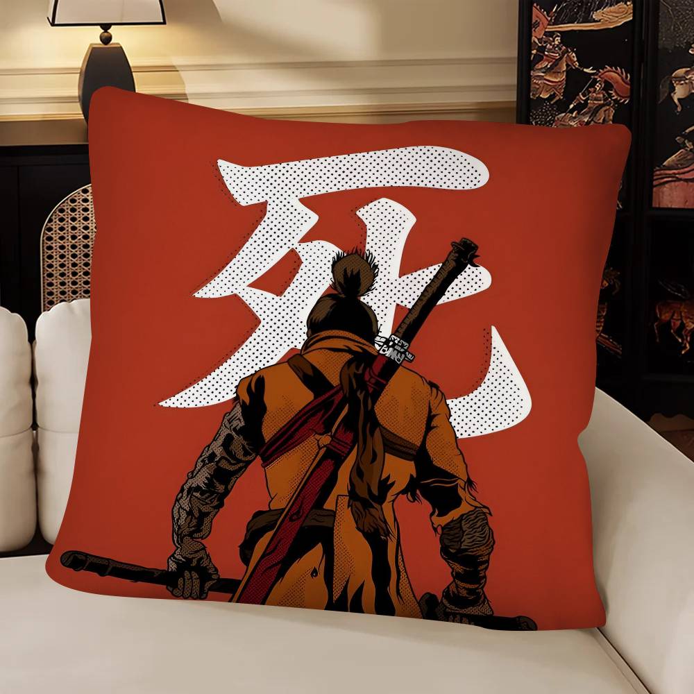 Game SSekiro Shadows Die Twice Pillow Case Fashion Square Pillowcase Bedroom Sofa Room Ins Decoration Leisure