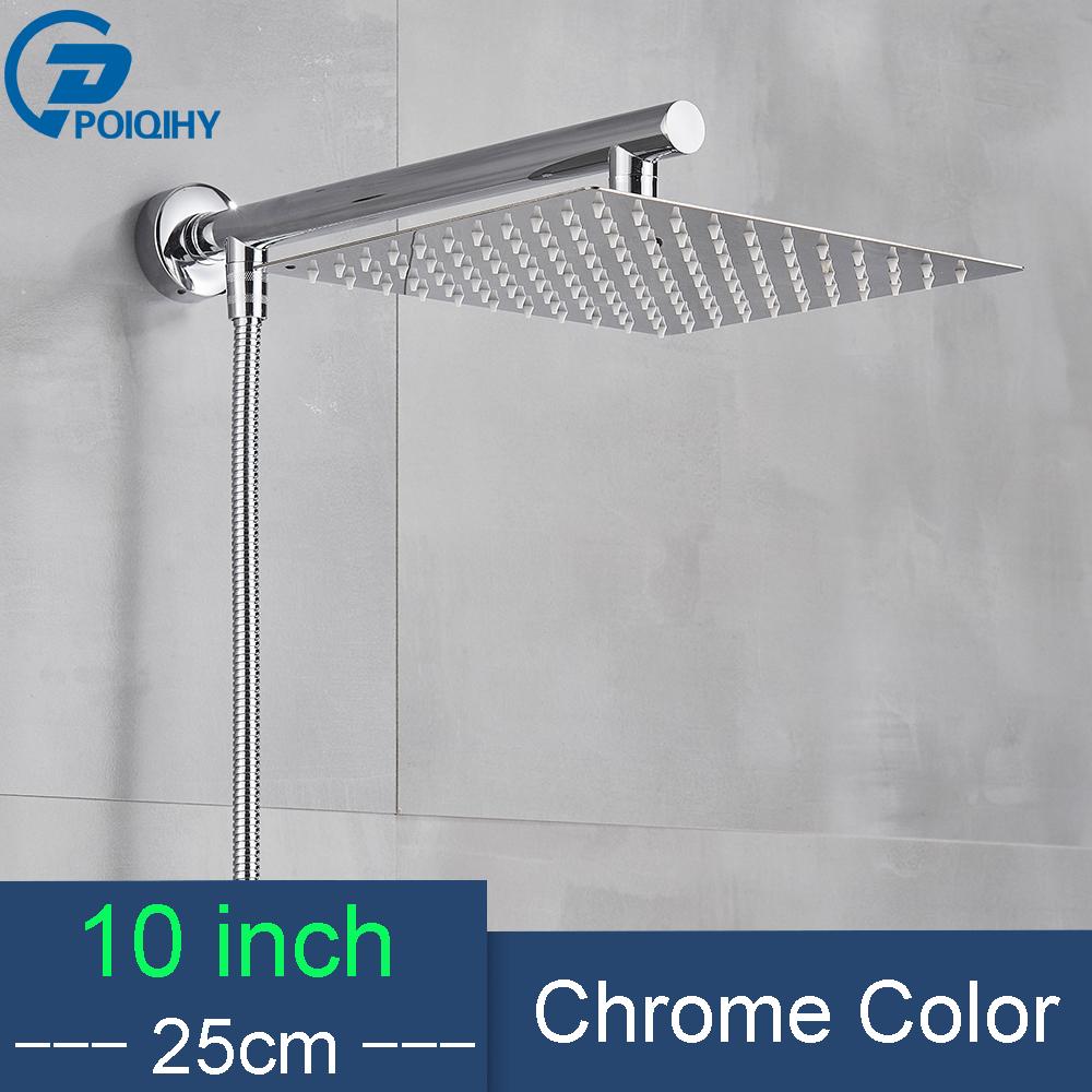 Czarna Słuchawka Prysznicowa Deszczownica Stal Nierdzewna Słuchawka Prysznicowa Łazienkowa Montowana na Ścianie Mosiężne Ramię Prysznicowe 150cm Wąż Prysznicowy Ultracienka Głowica