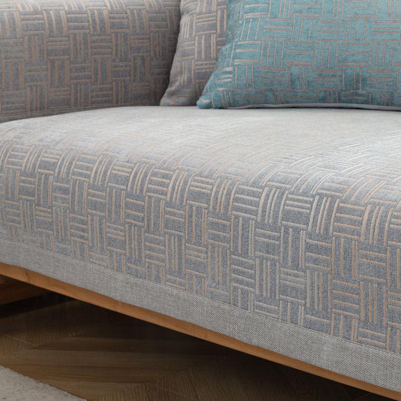 

Solid Wood Non-Slip Sofa Cushion Fabric All Year Round Neutral Nordic Simple High-End Chenille Seat Cushion All-Inclusive Leather Cover Cover IELTS Grey 70*70cm