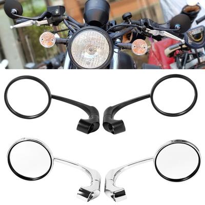 1 pár motocyklových zpětných zrcátek 8 mm 10 mm kulaté zrcátko na řídítka univerzální pro Honda Harley Kawasaki atd.