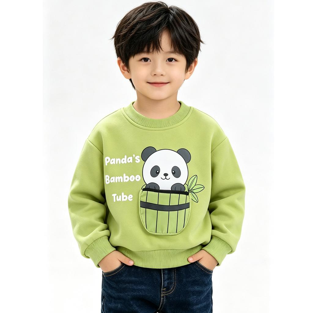 Kids Long Sleeve T-Shirt with 3D Pocket Design Casual Comfortable Top for Boys Girls