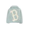 MLB Embroidered Zipper Casual Fleece Jacket Unisex jackets Mint-Green 3AJPF3016-43MTL