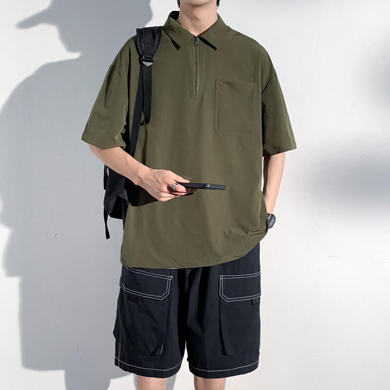 Men's Summer Lightweight Half-Zip Polo T-Shirt