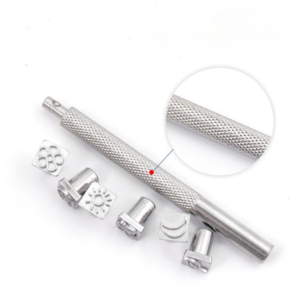 8-in-1 Leather Punch Set: Single Handle w/ Interchangeable Design Dies (8pcs Patterns)