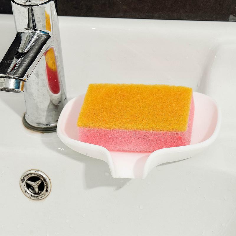 Silicone Soap Dish Drain Holder Draining Tray Keep Soap Bars Dry Clean