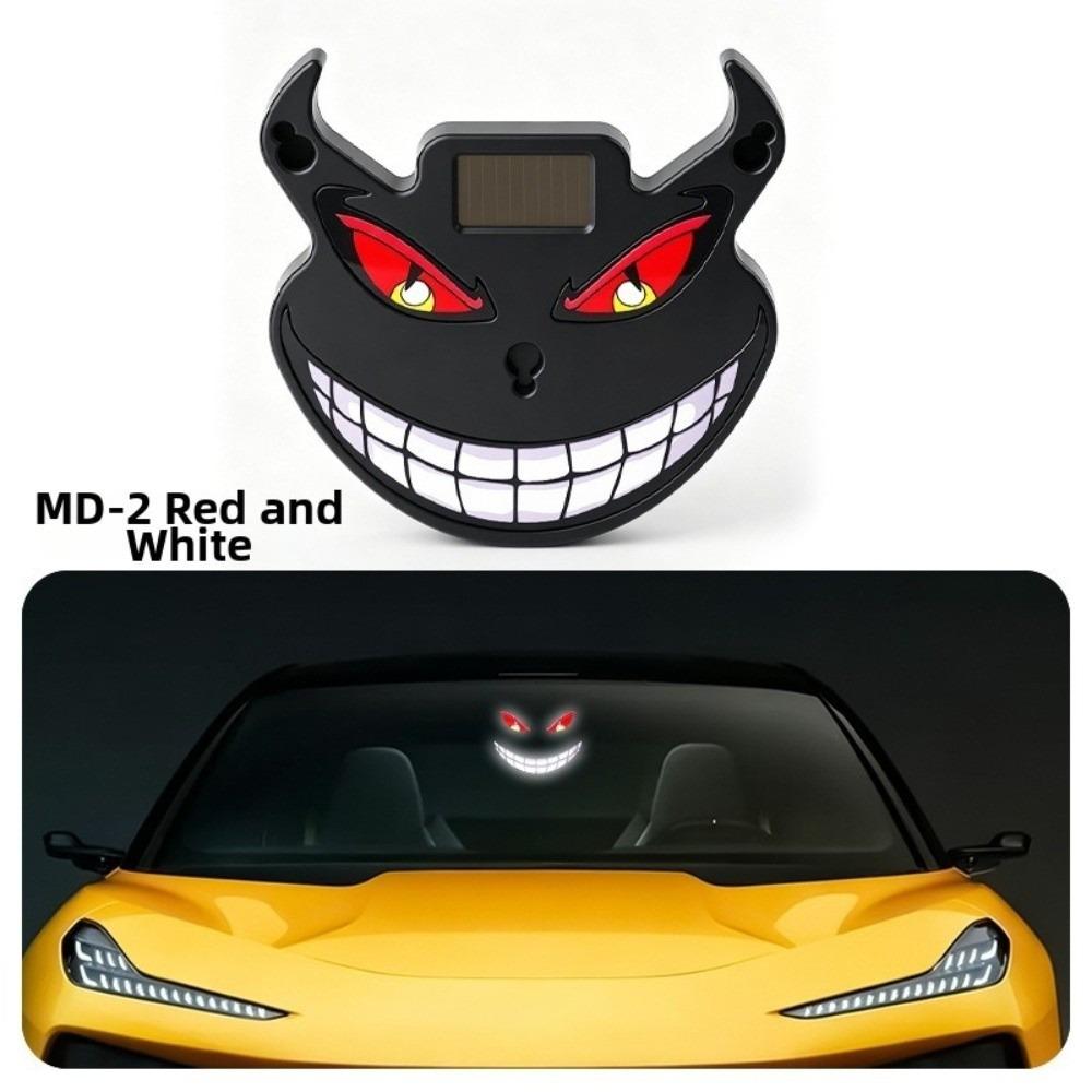 DIY Car Devil Eye Decorative Light Solar Cool EYE Ambient Lamp Gifts LED Warning Light