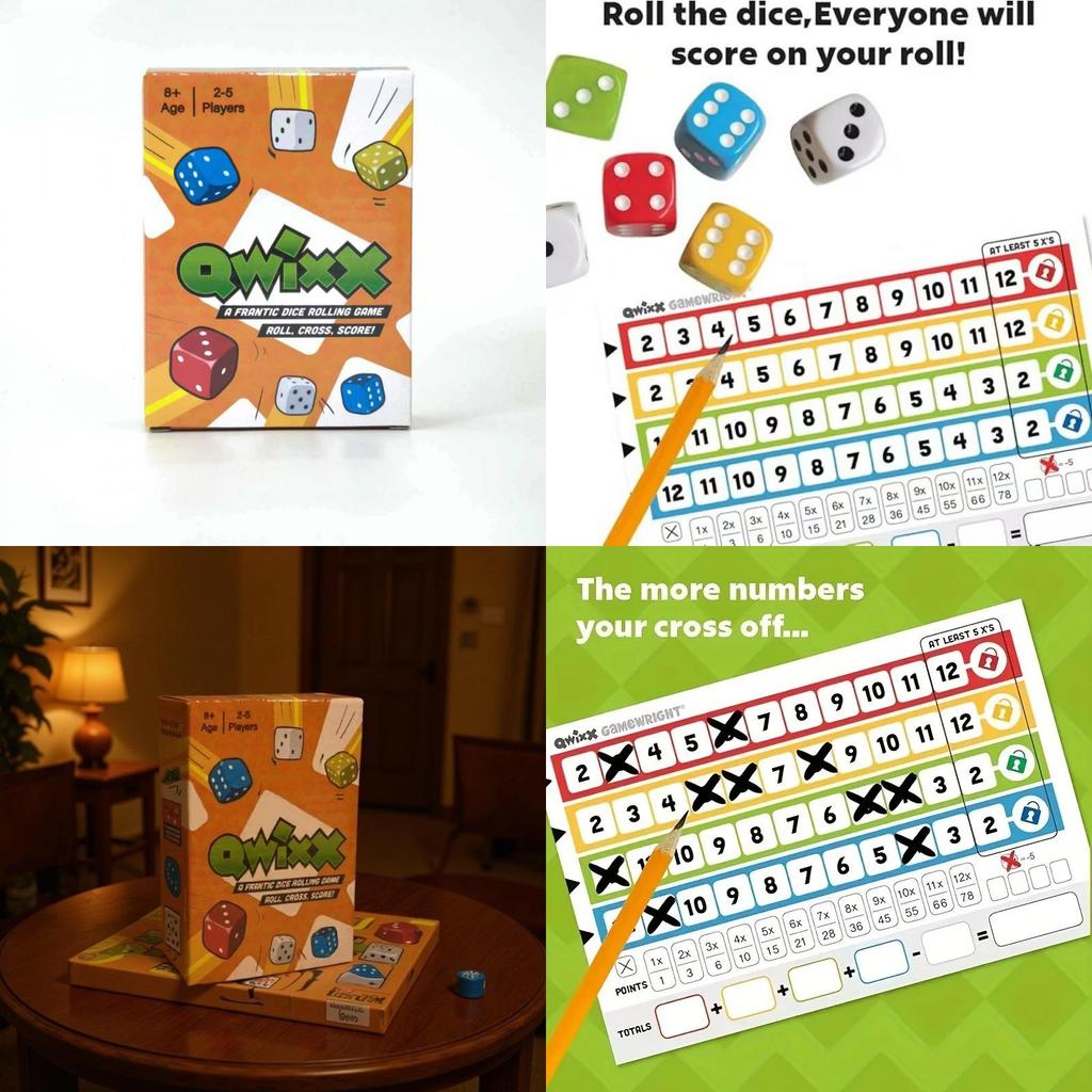 Qwixx Family Game With Cardboard Materials For Interactive Party Fun