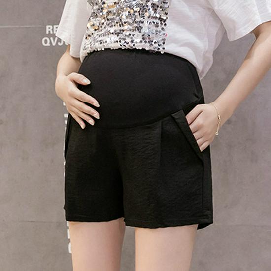 2023 Summer Maternity Cotton & Linen Belly Support Shorts - Casual, Trendy, Loose Fit for Pregnant Women