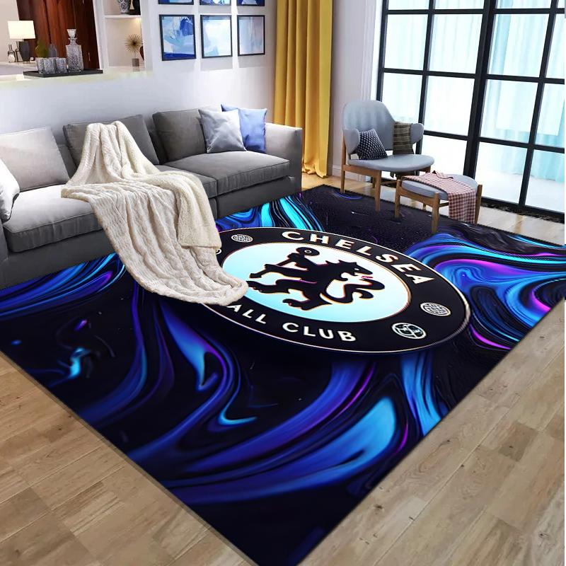Football Club F.C Pattern Rug, Indoor/Outdoor Mat, for Picnic, Gameroom, Bedroom, Office, Living Room, Home Decor Carpet, Birthday Gift