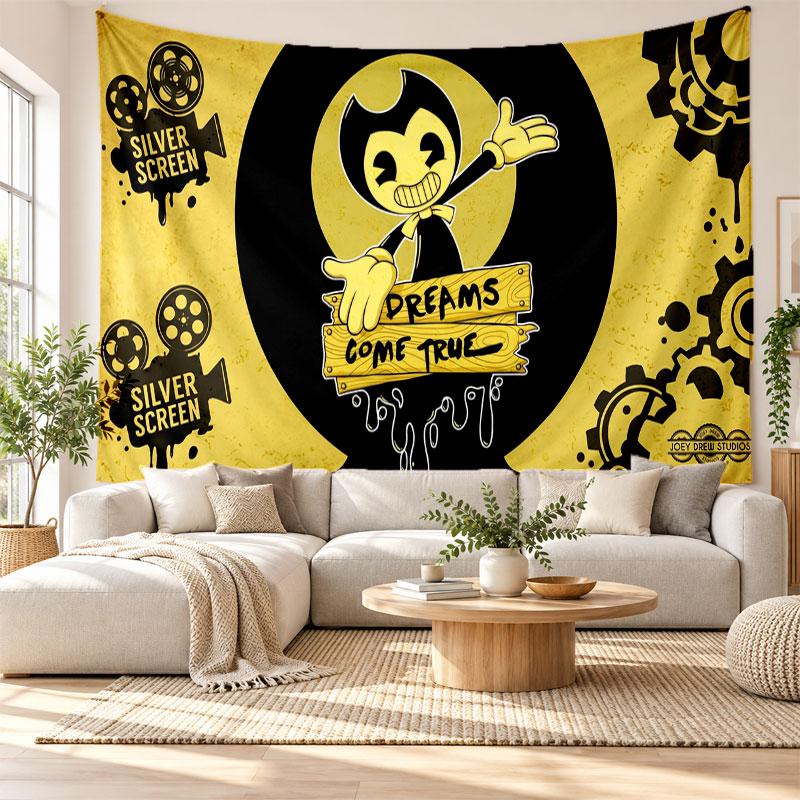 Bendy and the Ink Machine Wall Tapestry Home Decor Hanging Cloth Art Background Tapestry for Bedroom
