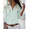 Printed LapelShort-sleeved Loose Top Print Lapel Short sleeve Loose Button Top