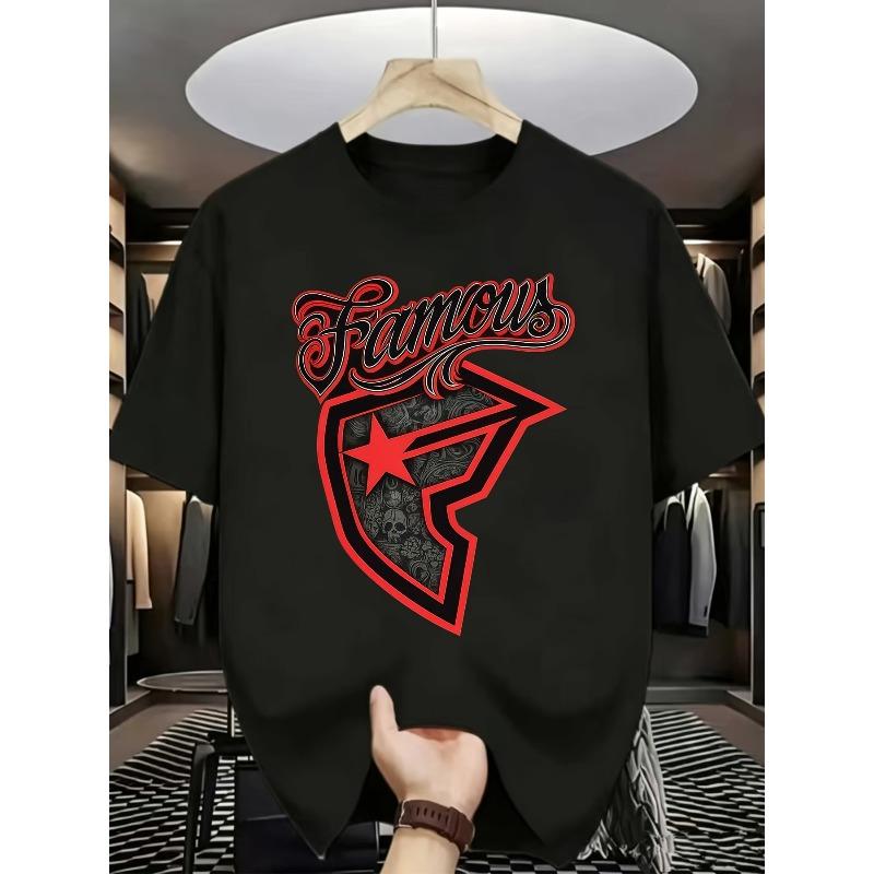 

European sizes Men Famous T-Shirt Short Sleeve Round Neck Casual Tee with Iconic Brand Suitable for Family Events, Corporate Gifts - Comfortable Gift 4XL чорний