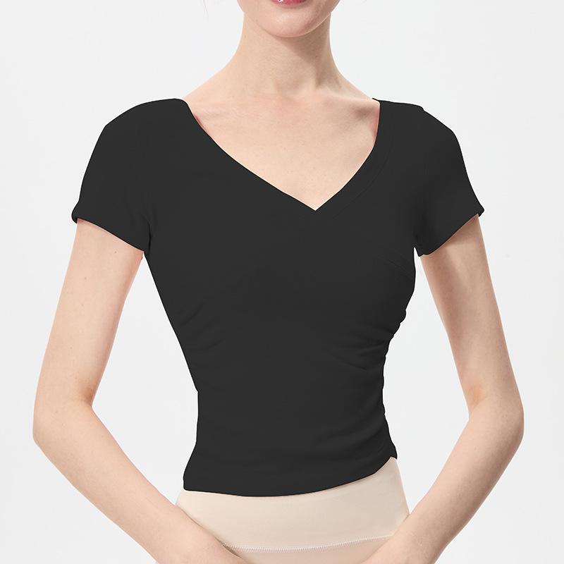 

Ранневесенний сексуальный топ для йоги с V-образным вырезом для женщин, быстросохнущий, облегающий Extra Large