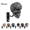 Decorative Helmet Rack Skull Motorcycle Holder, Wall Mount Display Rack, Design Hanger Gothic Motorbike for Home Decoration Stand