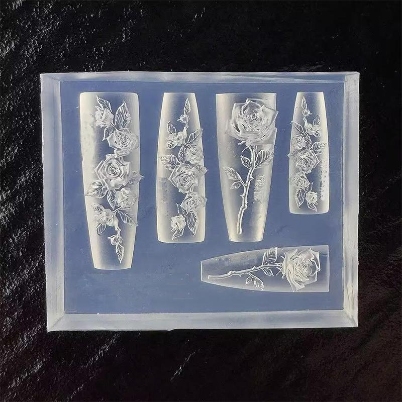 Flexible Nail Art Silicone Molds Create Rose Flower Charm For Professional Design And Jewelry Making