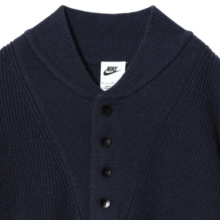 Nike Life Long Sleeve Military Henley Sweater 'Obsidian' Men's FN3119-451
