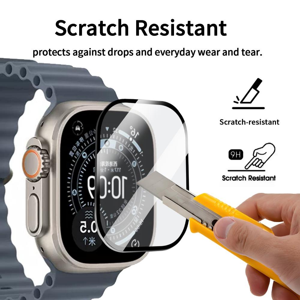 Easy Installation HD Glass Protectors for Apple Watch Ultra 3/2/Ultra 49mm with Auto-alignment Installation Tool for Apple Watch