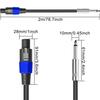 Xiatiaosann Kabel głośnikowy Speakon na wtyk TS 6,35 mm, Kabel głośnikowy mono Speakon męski z zamkami obrotowymi do głośników DJ/PA, Wzmacniacz audio C