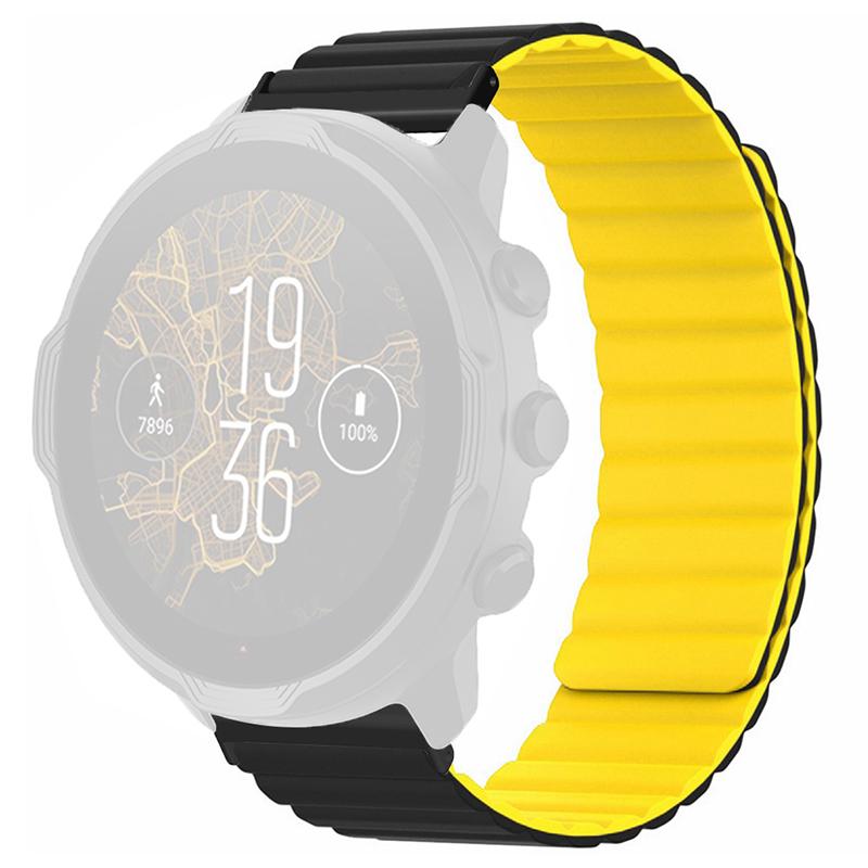 For Suunto Spartan Sport Wrist HR Baro/Suunto 7 Magnetic Band 24mm Silicone Watch Strap