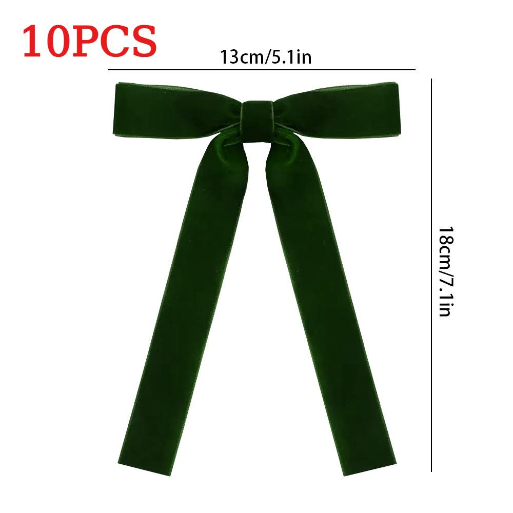 10 шт. Красные Бархатные Ленточные Банты Украшения для Рождественской Елки Праздничные Банты для Рождественских Венков Декор и Народные Поделки Рождественские Банты 18cm